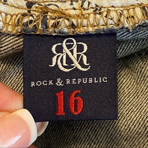 ROCK & REPUBLIC / Emo Dark Washed Stretch Denim Skinny Jeans Size 16M - Picture 4 of 12